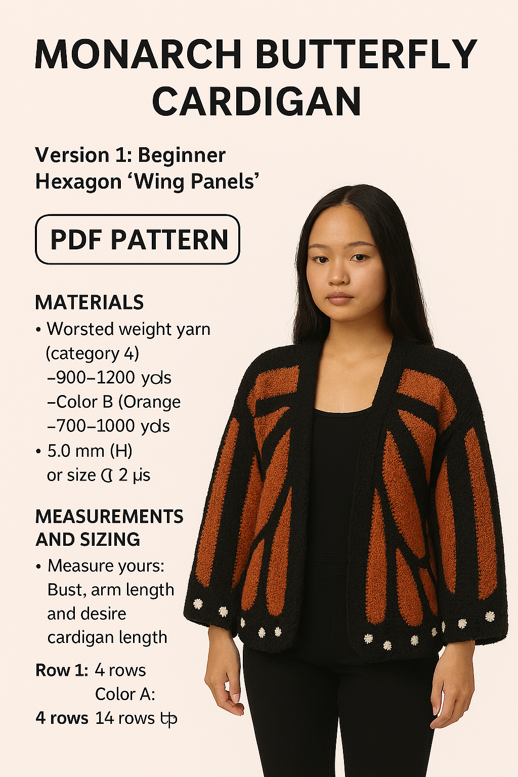 Monarch Butterfly Cardigan Crochet Pattern Bundle (3 Designs) 🦋
