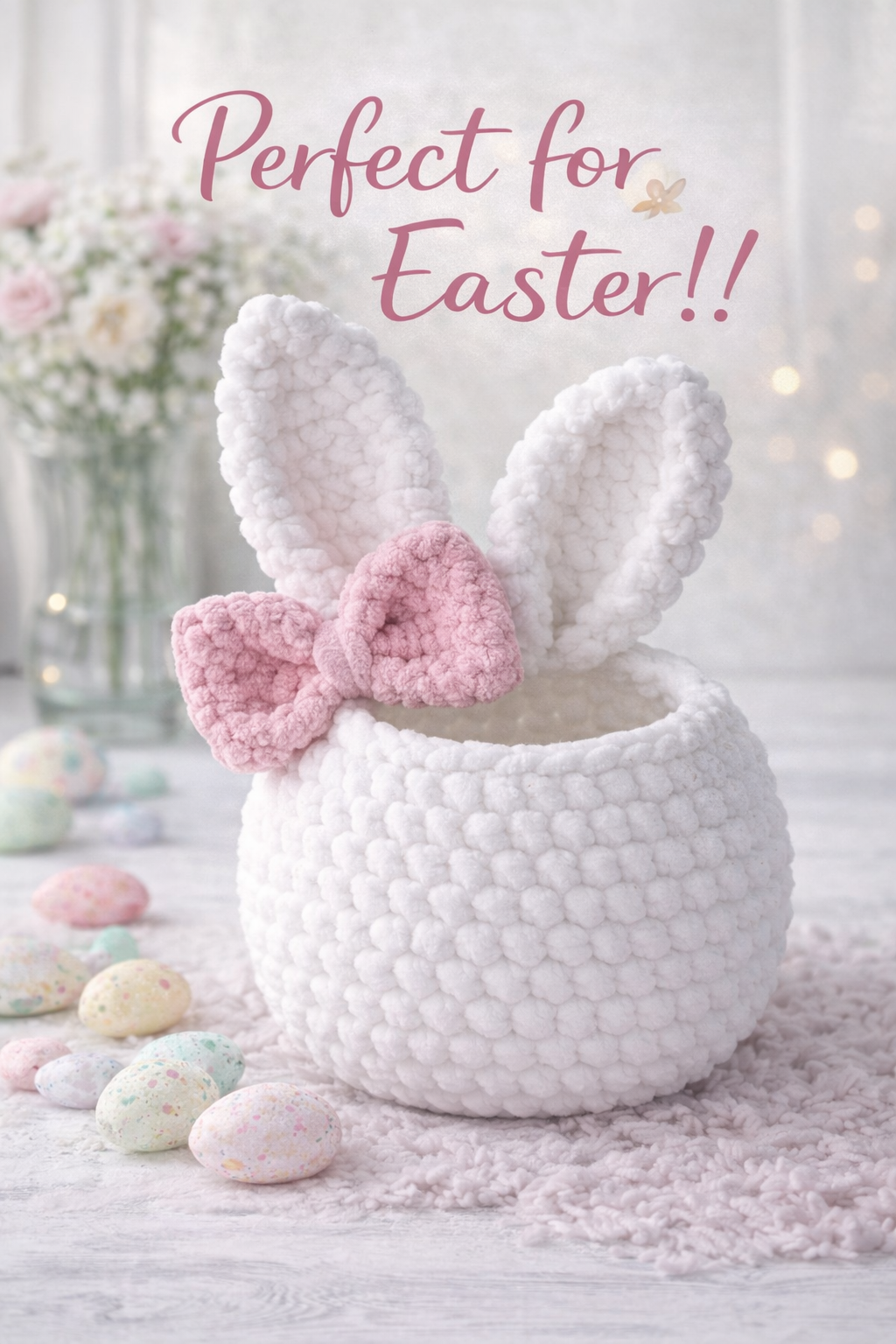 🐰 Easter Bunny Basket Crochet Pattern