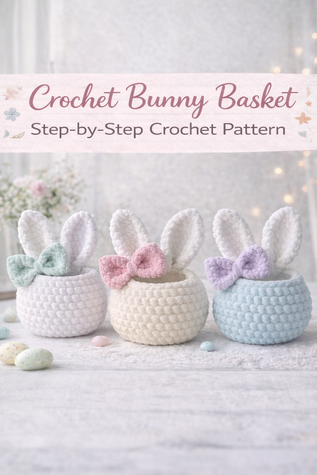 🐰 Easter Bunny Basket Crochet Pattern