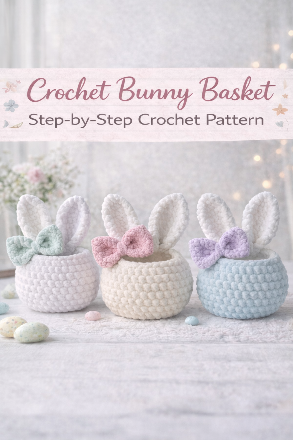 🐰 Easter Bunny Basket Crochet Pattern