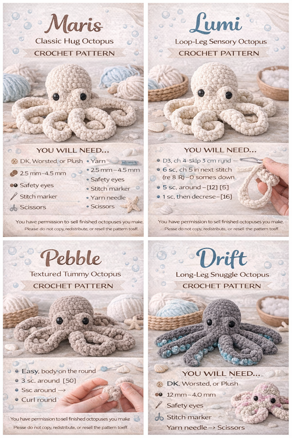 Anchor The Octopus Crochet Pattern Bundle